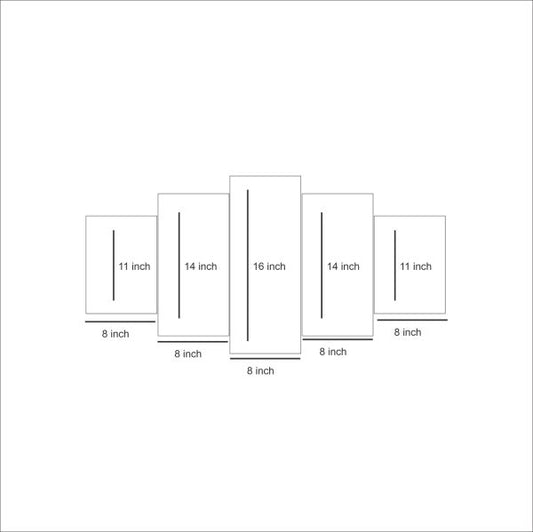 5 Piece Modular Hd Printed Wall Frame